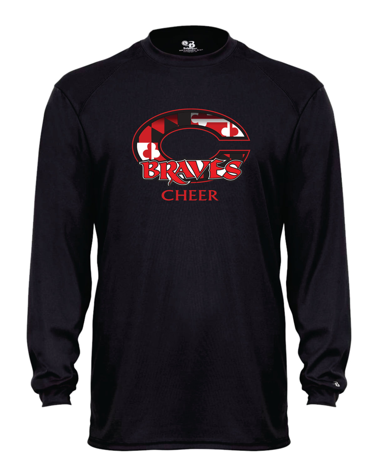 Chopticon Braves Cheer Long Sleeve Badger Dri Fit Shirt MD Flag C WOMEN