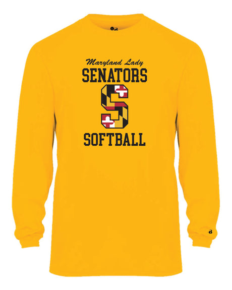 Senators Softball Long Sleeve Dri-Fit Shirt Big S Logo- Women