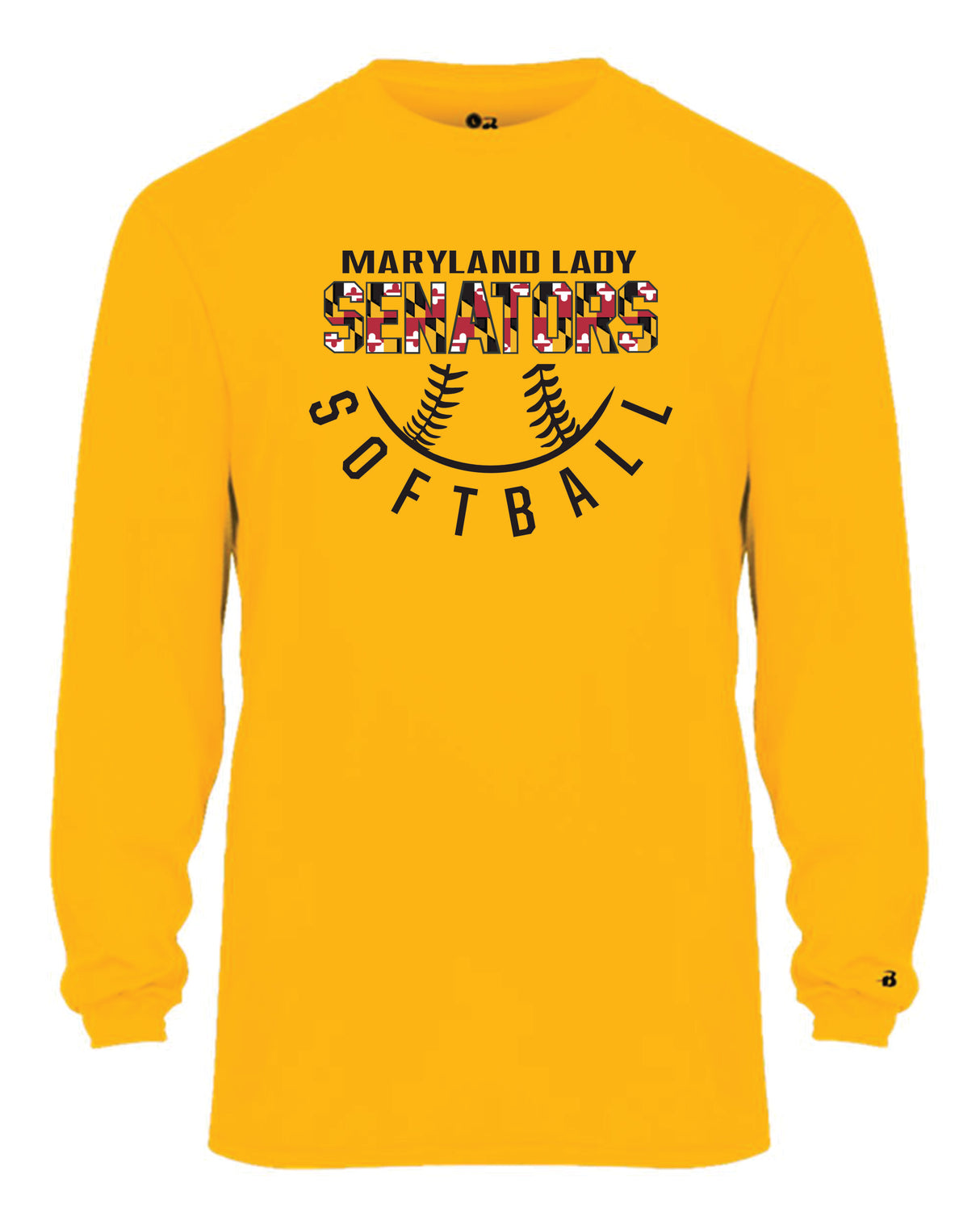 Senators Softball Long Sleeve Dri-Fit Shirt Half Ball YOUTH