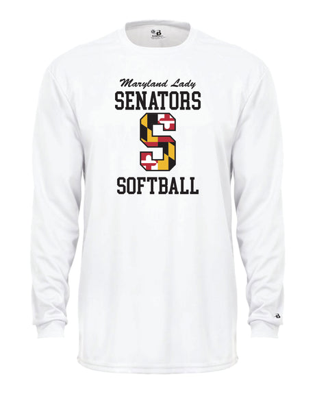 Senators Softball Long Sleeve Dri-Fit Shirt Big S Logo- Women