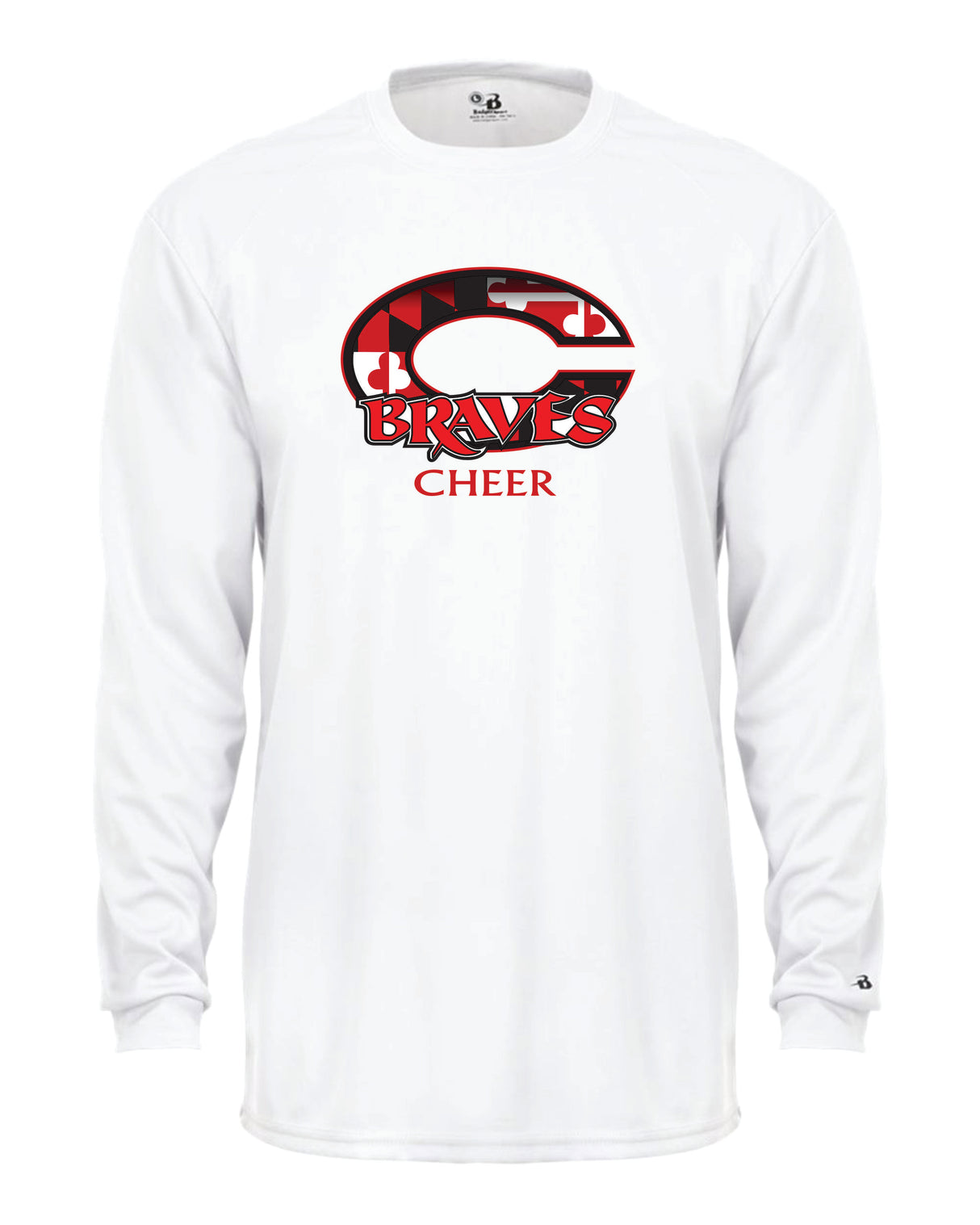 Chopticon Braves Cheer Long Sleeve Badger Dri Fit Shirt MD Flag C WOMEN