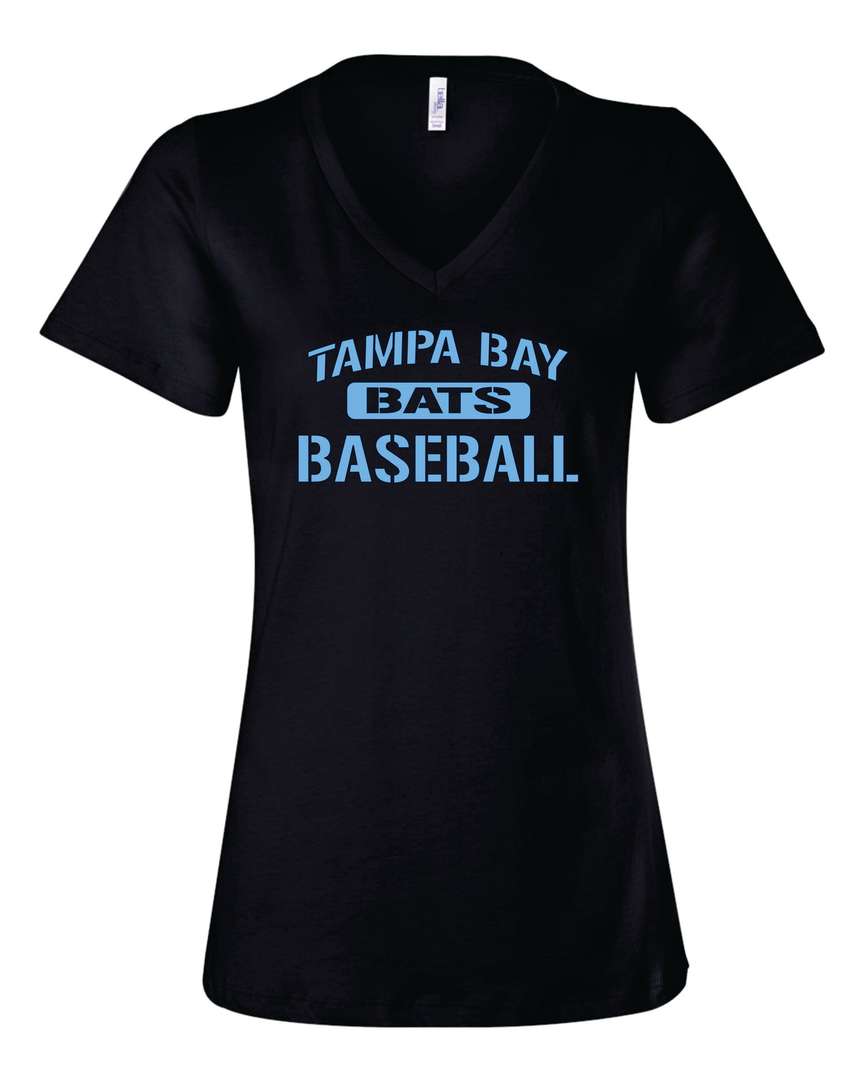 Tampa Bay Bats Women's Bella and Canvas Short Sleeve Relaxed Fit V Neck