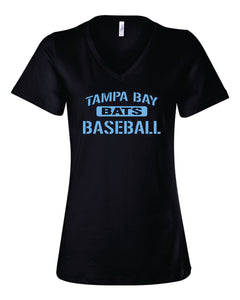 Tampa Bay Bats Women's Bella and Canvas Short Sleeve Relaxed Fit V Neck