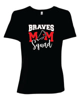 Mechanicsville Braves Women's Bella and Canvas Short Sleeve Relaxed Fit Round Neck-CHEER MOM SQUAD