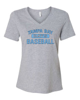 Tampa Bay Bats Women's Bella and Canvas Short Sleeve Relaxed Fit V Neck