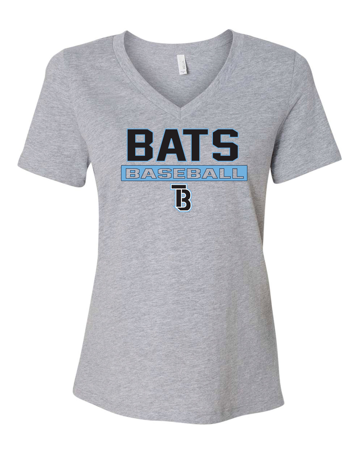 Tampa Bay Bats Women's Bella and Canvas Short Sleeve Relaxed Fit V Neck