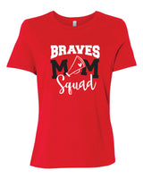 Mechanicsville Braves Women's Bella and Canvas Short Sleeve Relaxed Fit Round Neck-CHEER MOM SQUAD