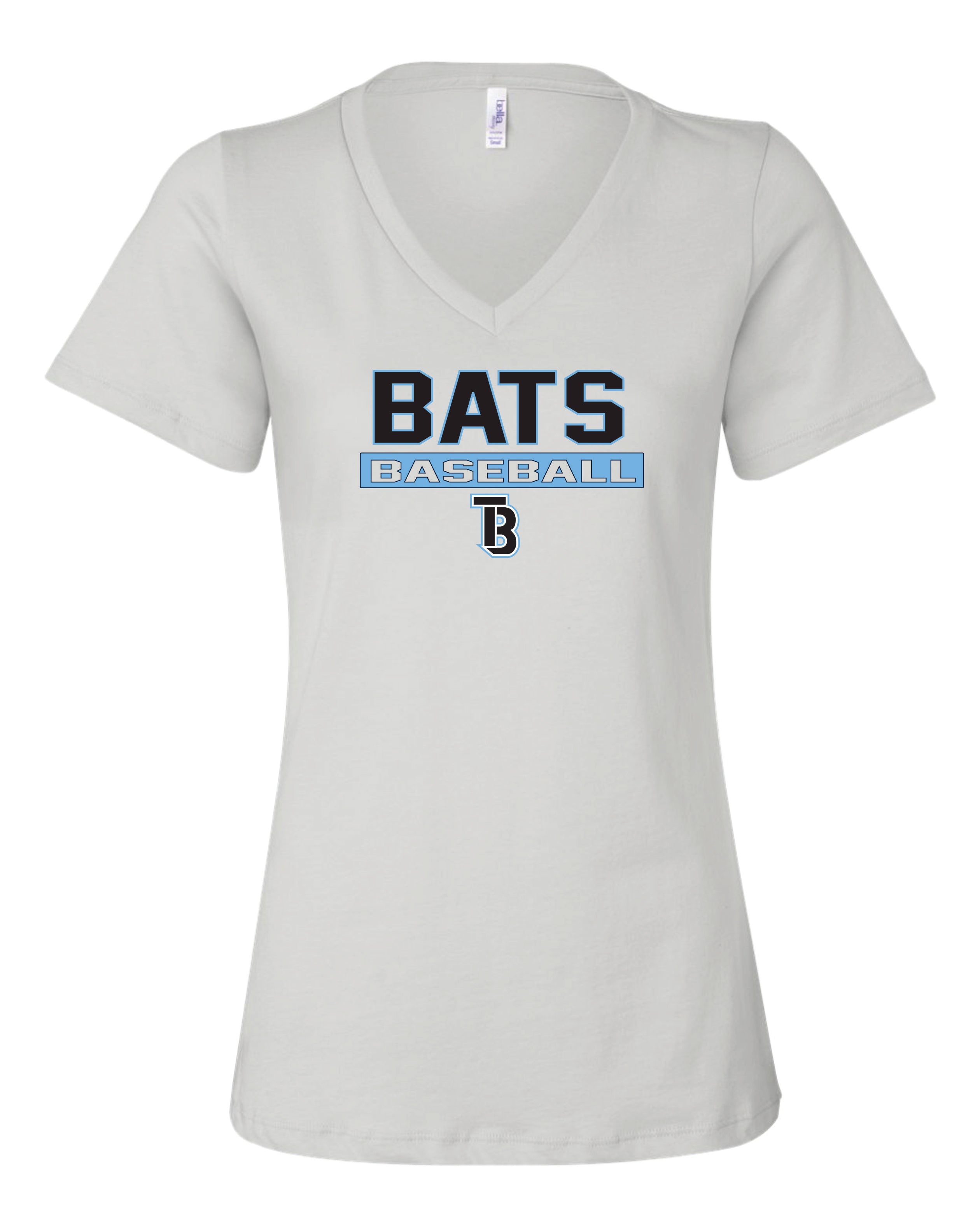 Tampa Bay Bats Women's Bella and Canvas Short Sleeve Relaxed Fit V Neck