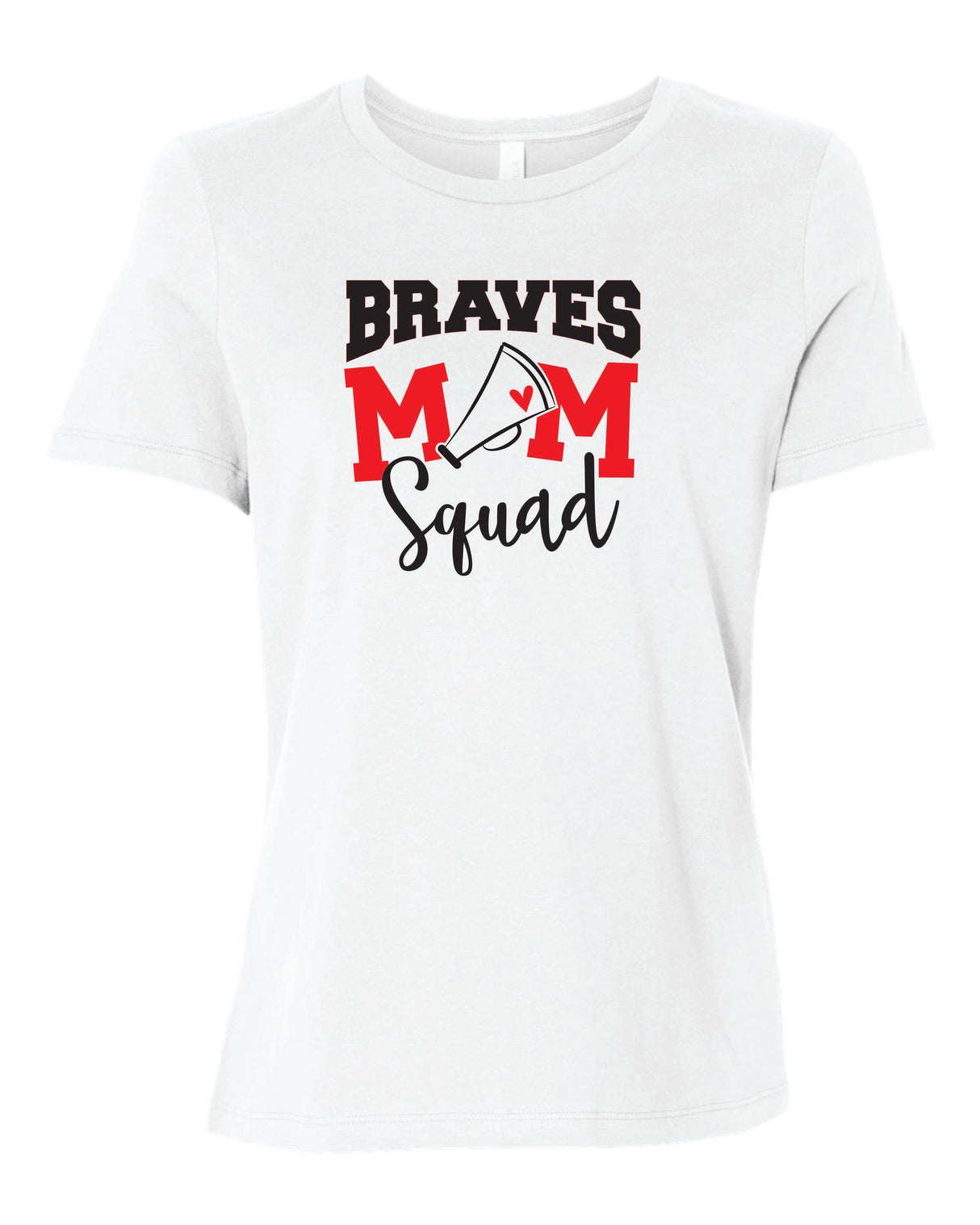 Mechanicsville Braves Women's Bella and Canvas Short Sleeve Relaxed Fit Round Neck-CHEER MOM SQUAD