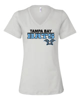 Tampa Bay Bats Women's Bella and Canvas Short Sleeve Relaxed Fit V Neck