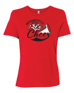 Load image into Gallery viewer, Mechanicsville Braves Women&#39;s Bella and Canvas Short Sleeve Relaxed Fit Round Neck CHEER
