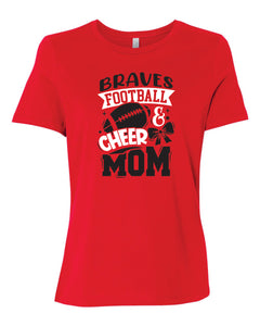 Mechanicsville Braves Women's Bella and Canvas Short Sleeve Relaxed Fit Round Neck FOOTBALL AND CHEER MOM