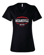 Load image into Gallery viewer, Mechanicsville Braves Women&#39;s Bella and Canvas Short Sleeve Relaxed Fit V-Neck
