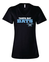 Tampa Bay Bats Women's Bella and Canvas Short Sleeve Relaxed Fit V Neck