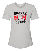 Mechanicsville Braves Women's Bella and Canvas Short Sleeve Relaxed Fit Round Neck-CHEER MOM SQUAD