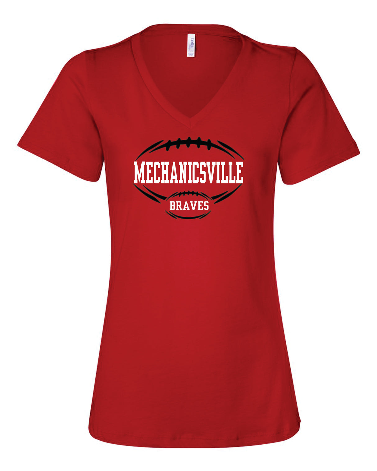 Mechanicsville Braves Women's Bella and Canvas Short Sleeve Relaxed Fit V-Neck