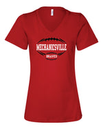 Load image into Gallery viewer, Mechanicsville Braves Women&#39;s Bella and Canvas Short Sleeve Relaxed Fit V-Neck
