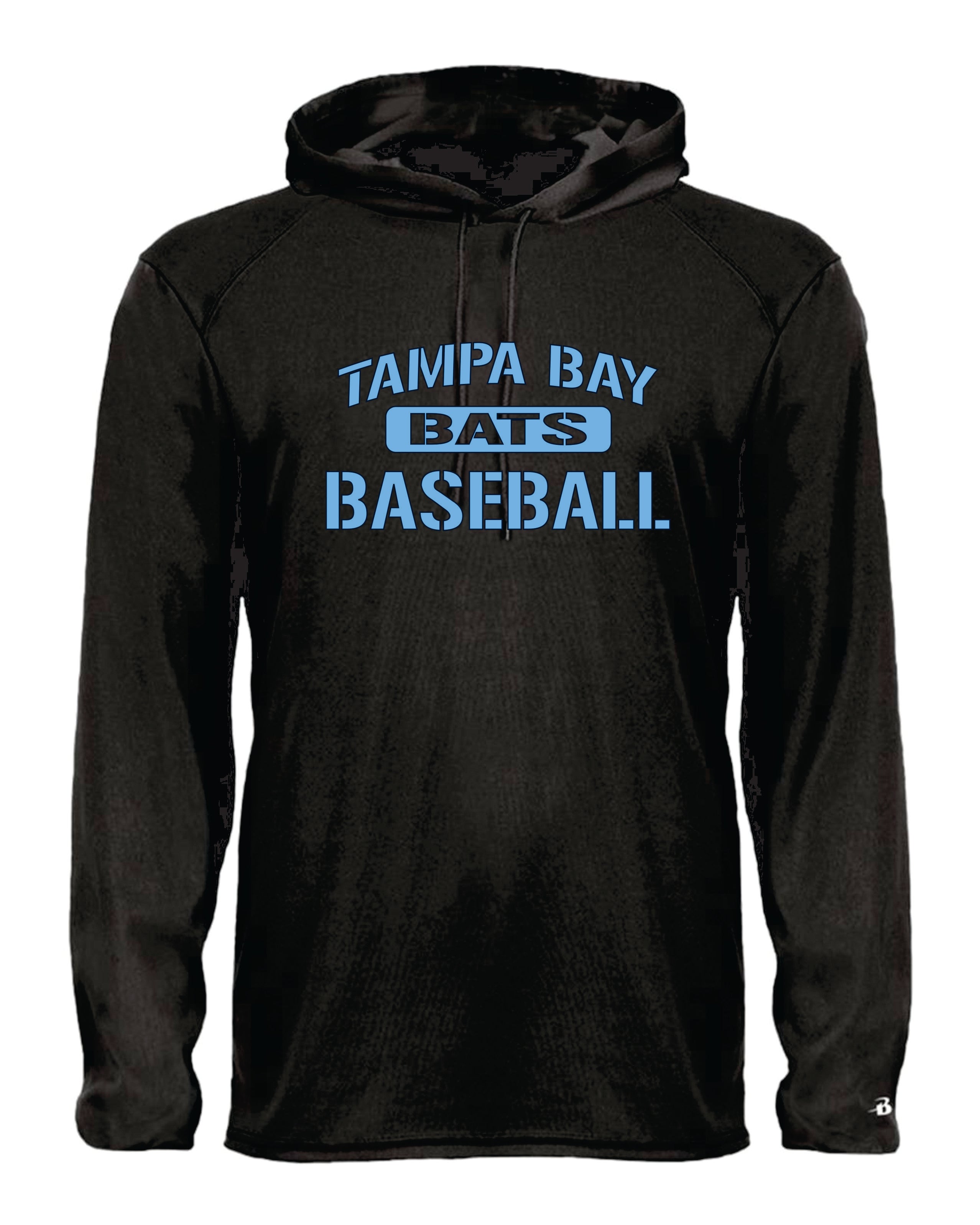 Tampa Bay Bats Long Sleeve Badger  Hooded Dri Fit Shirt