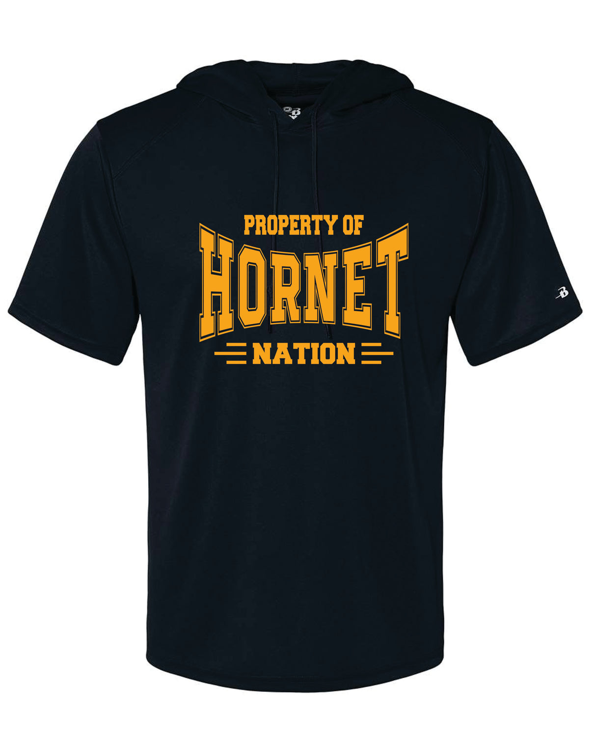 Great Mills Badger SS Hooded Shirt Hornet Nation