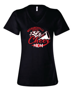 Mechanicsville Braves Women's Bella and Canvas Short Sleeve Relaxed Fit V-Neck-CHEER MOM