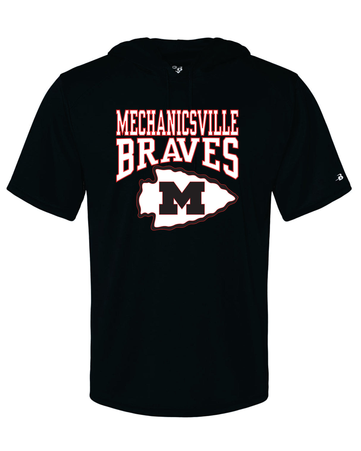 Mechanicsville Braves Badger SS hooded shirt-YOUTH