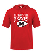 Load image into Gallery viewer, Mechanicsville Braves Badger SS hooded shirt-YOUTH

