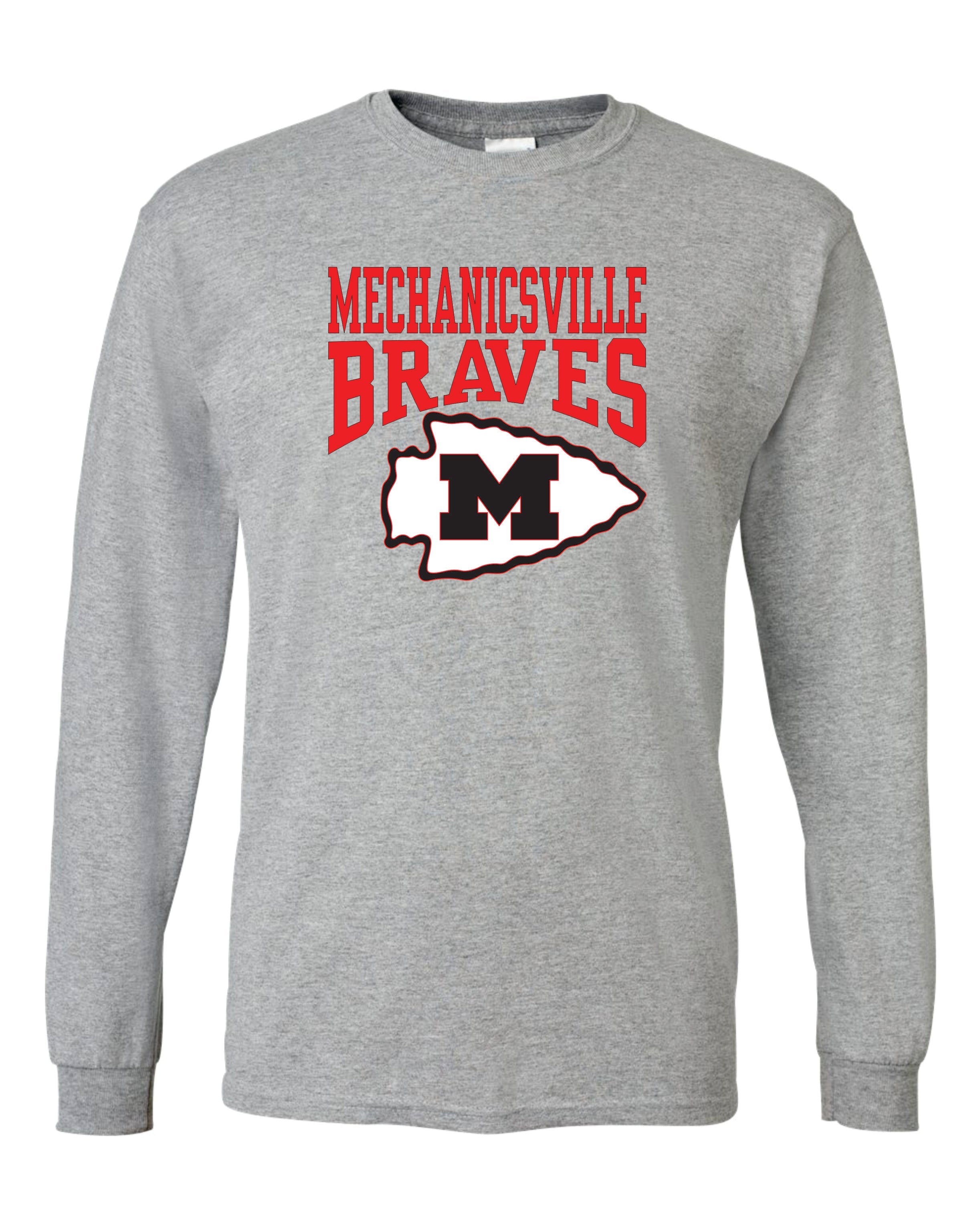 Mechanicsville Braves 50/50 Long Sleeve T-Shirts-YOUTH