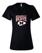 Load image into Gallery viewer, Mechanicsville Braves Women&#39;s Bella and Canvas Short Sleeve Relaxed Fit V-Neck
