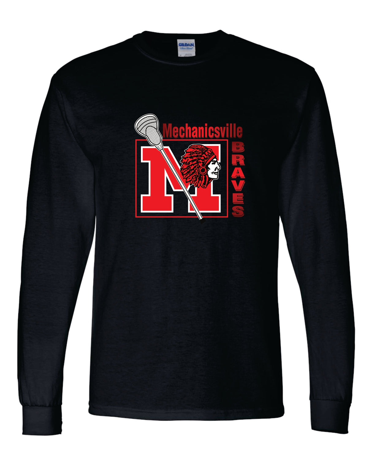 Mechanicsville Braves 50/50 Long Sleeve T-Shirts - LAX YOUTH