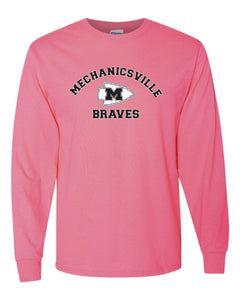 Mechanicsville Braves Breast Cancer Awareness T-Shirt 50/50 Blend PINK SHIRT -YOUTH