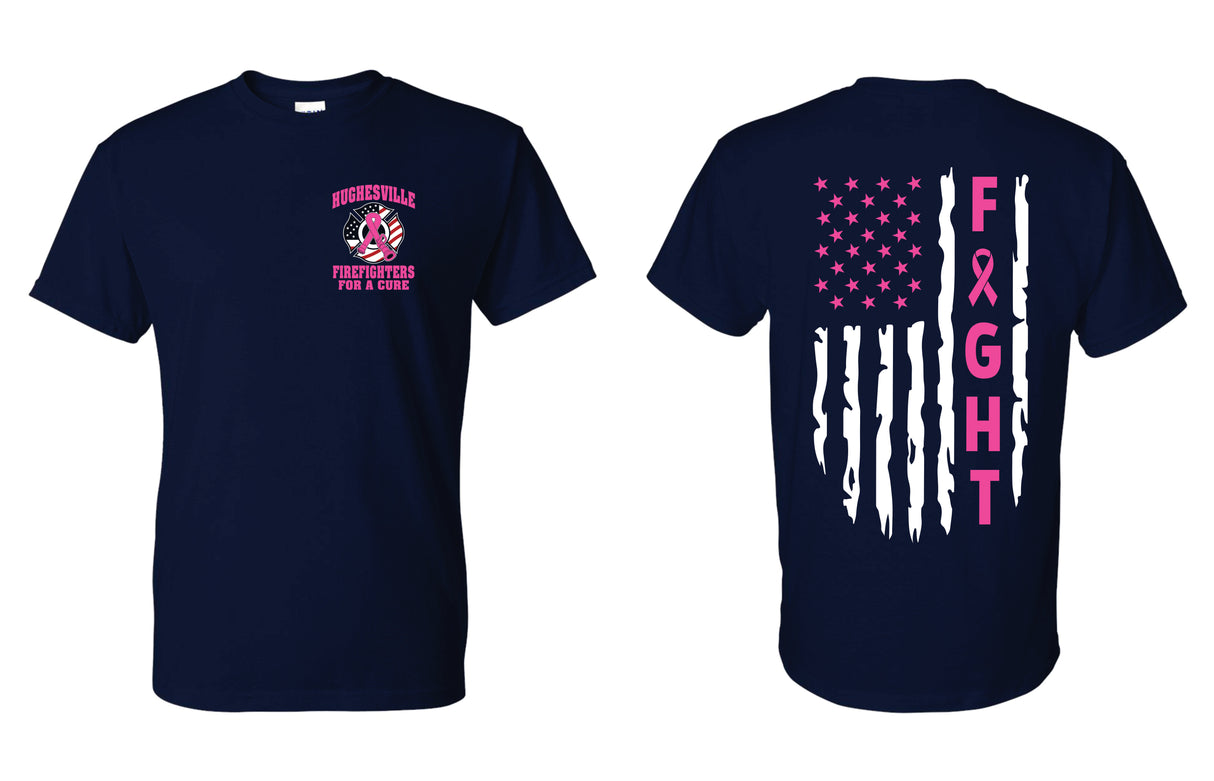HVFD Short Sleeve Navy T-Shirt 50/50 Blend BREAST CANCER AWARENESS