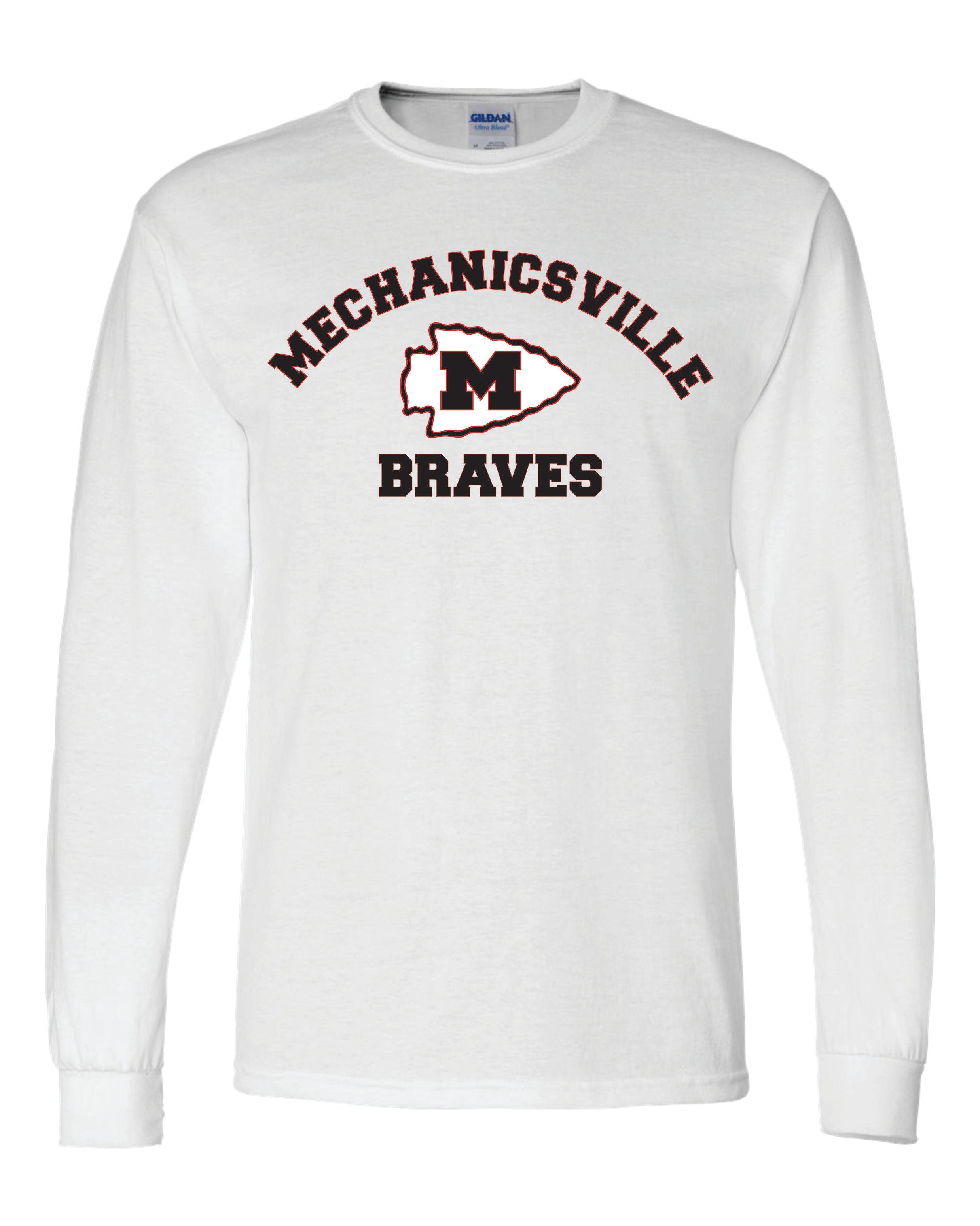 Mechanicsville Braves 50/50 Long Sleeve T-Shirts-YOUTH