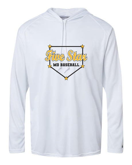 Five Star Badger Dri-Fit LS Hooded Shirt - Home Plate