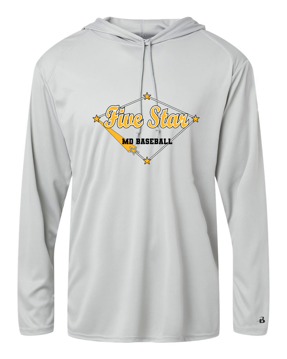 Five Star Badger Dri-Fit LS Hooded Shirt - Home Run