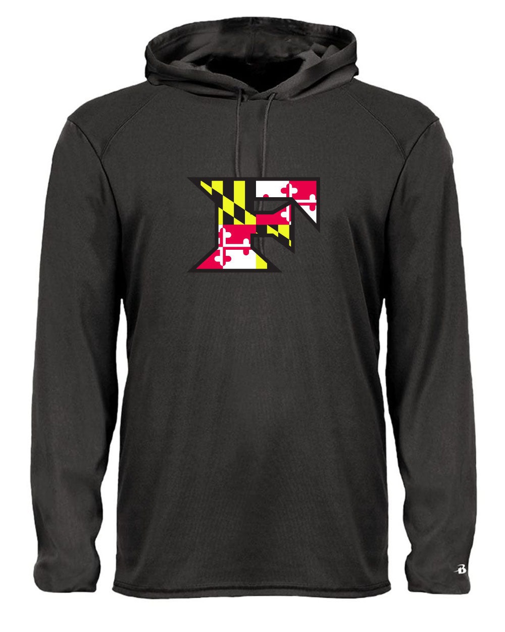 Five Star Badger Dri-Fit LS Hooded Shirt - Maryland Larger Logo