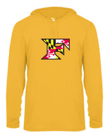 Five Star Badger Dri-Fit LS Hooded Shirt - Maryland Larger Logo