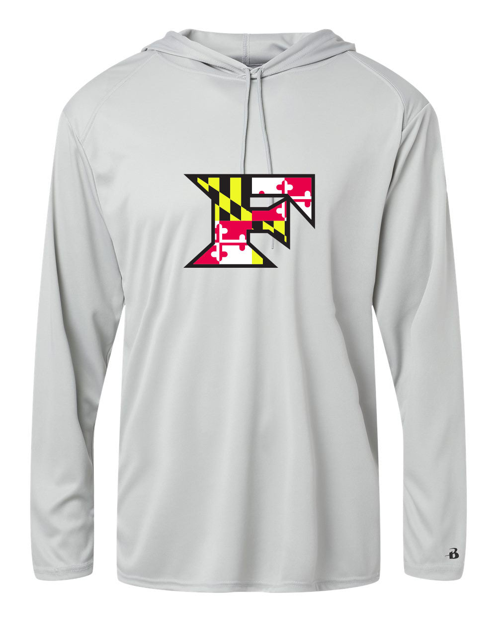 Five Star Badger Dri-Fit LS Hooded Shirt - Maryland Larger Logo