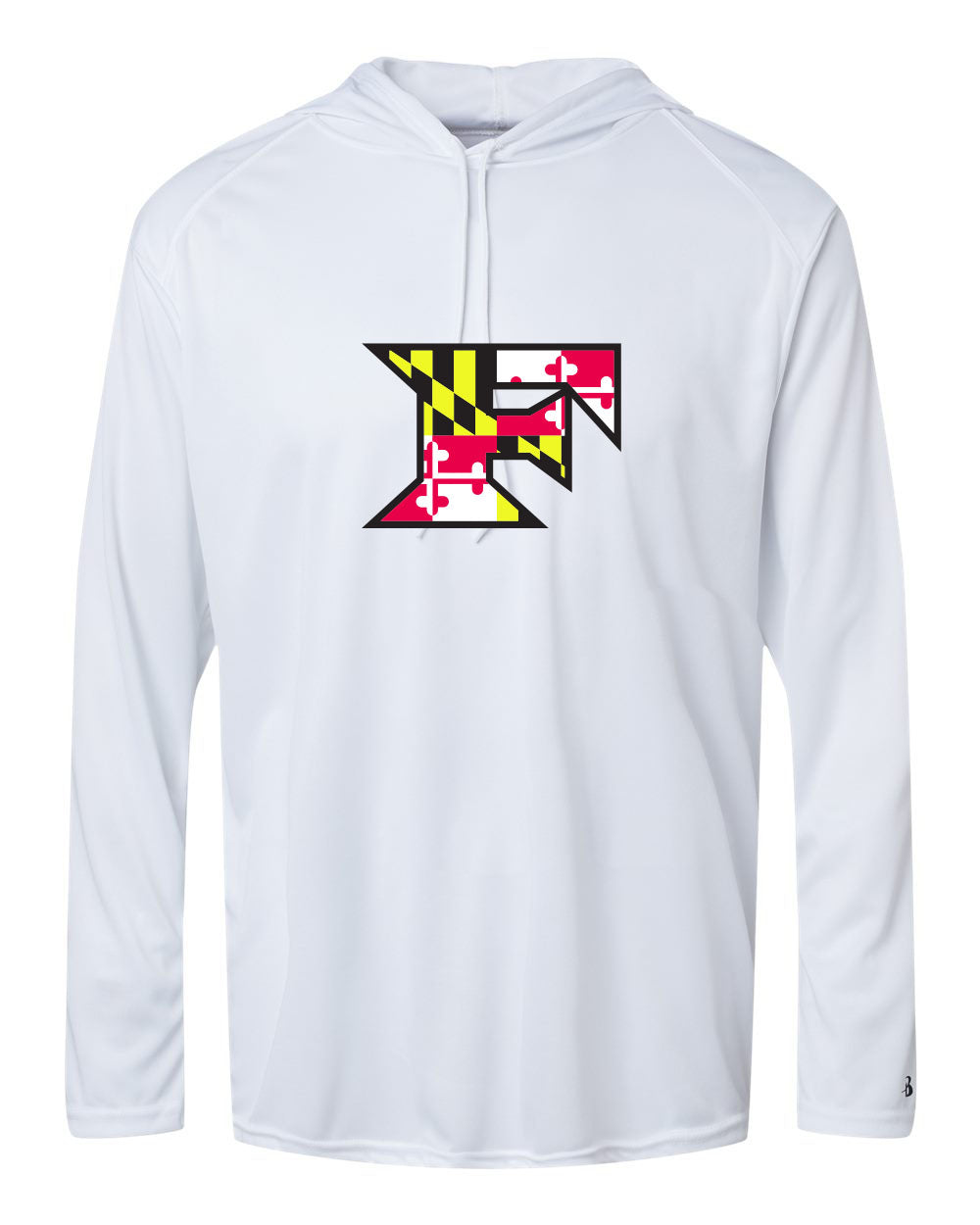 Five Star Badger Dri-Fit LS Hooded Shirt - Maryland Larger Logo