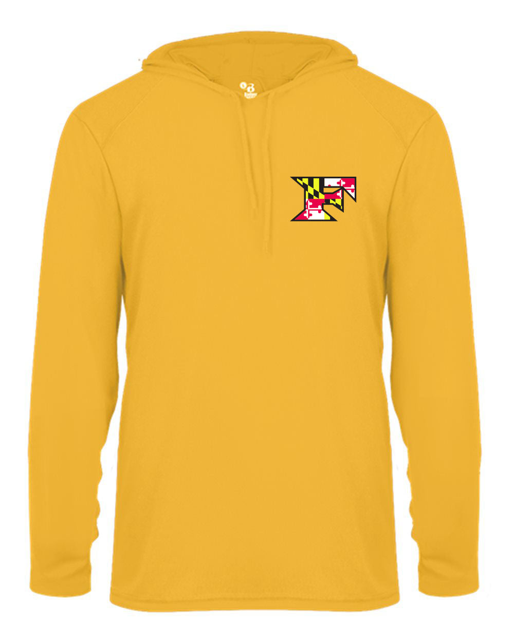 Five Star Badger Dri-Fit LS Hooded Shirt - Maryland Chest Logo - WOMEN