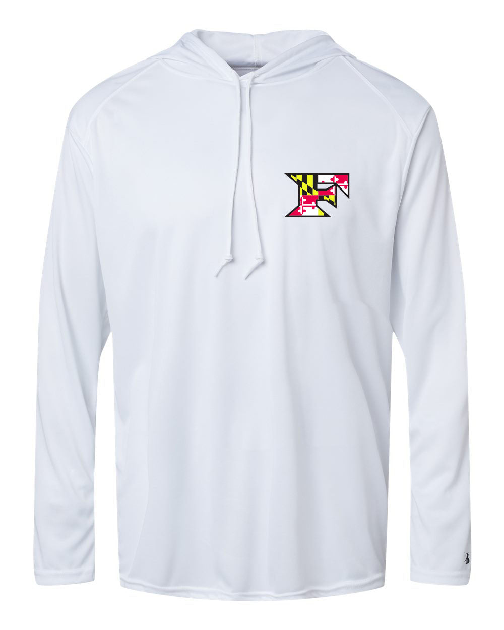 Five Star Badger Dri-Fit LS Hooded Shirt - Maryland Chest Logo