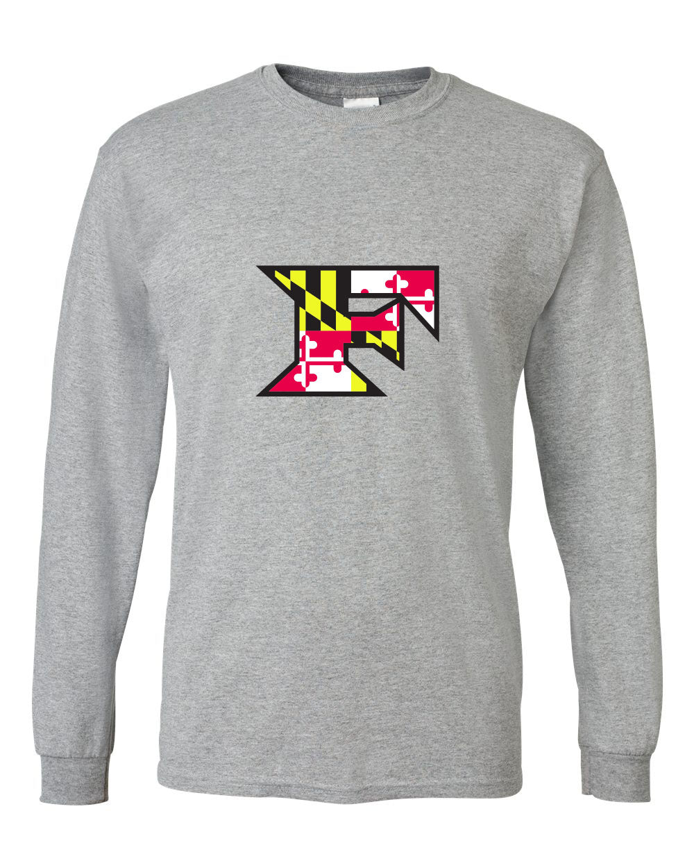 Five Star Gildan/Jerzee 50/50 LS T-Shirt - Maryland Larger Logo - YOUTH