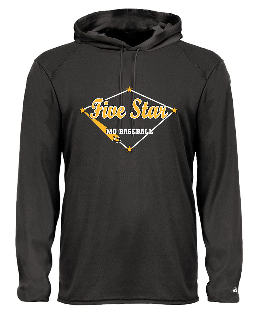 Five Star Badger Dri-Fit LS Hooded Shirt - Home Run - WOMEN