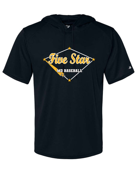 Five Star Badger Dri-Fit SS Hooded Shirt - Home Run