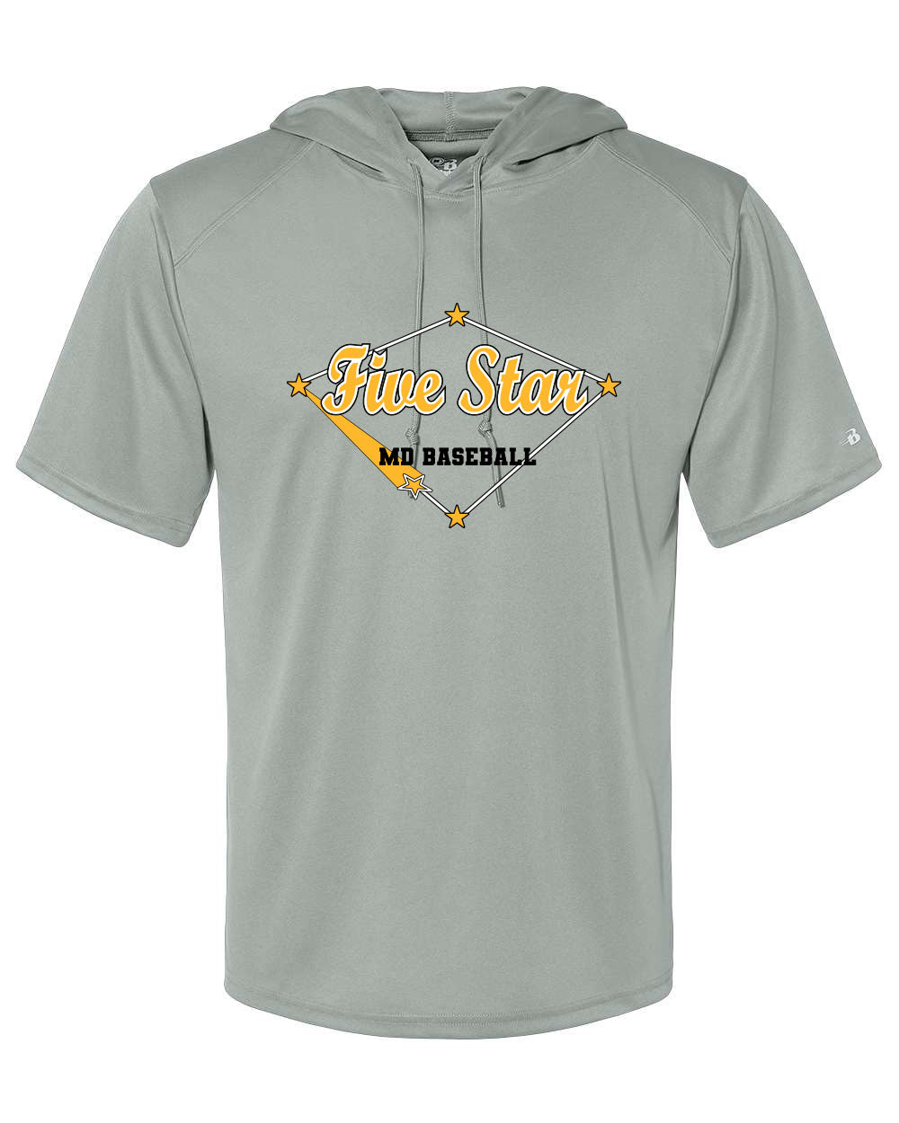 Five Star Badger Dri-Fit SS Hooded Shirt - Home Run