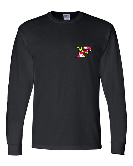 Five Star Gildan/Jerzee 50/50 LS T-Shirt - Maryland Chest Logo