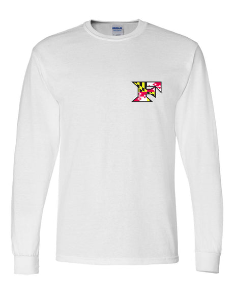 Five Star Gildan/Jerzee 50/50 LS T-Shirt - Maryland Chest Logo