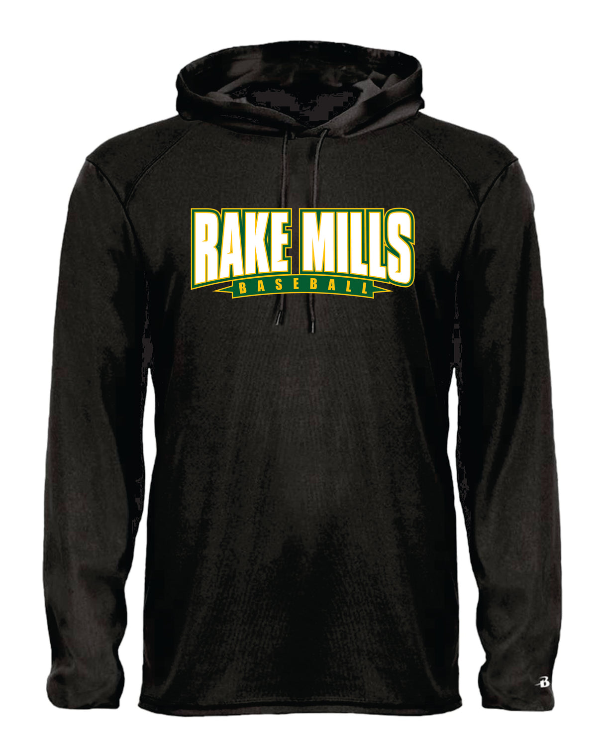 Great Mills Baseball Long Sleeve HOODED  Badger Dri Fit Shirt - RAKE MILLS