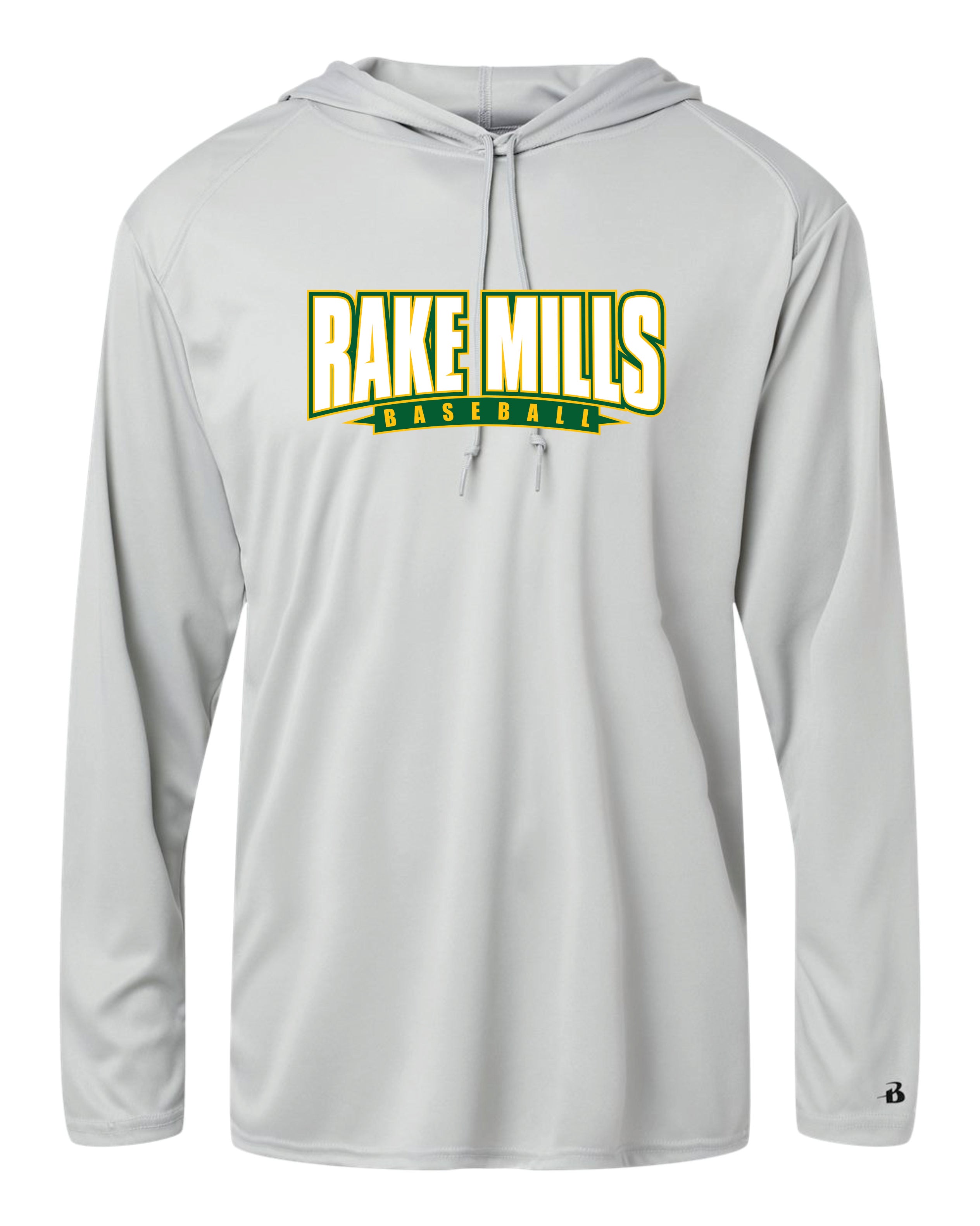 Great Mills Baseball Long Sleeve HOODED  Badger Dri Fit Shirt - RAKE MILLS
