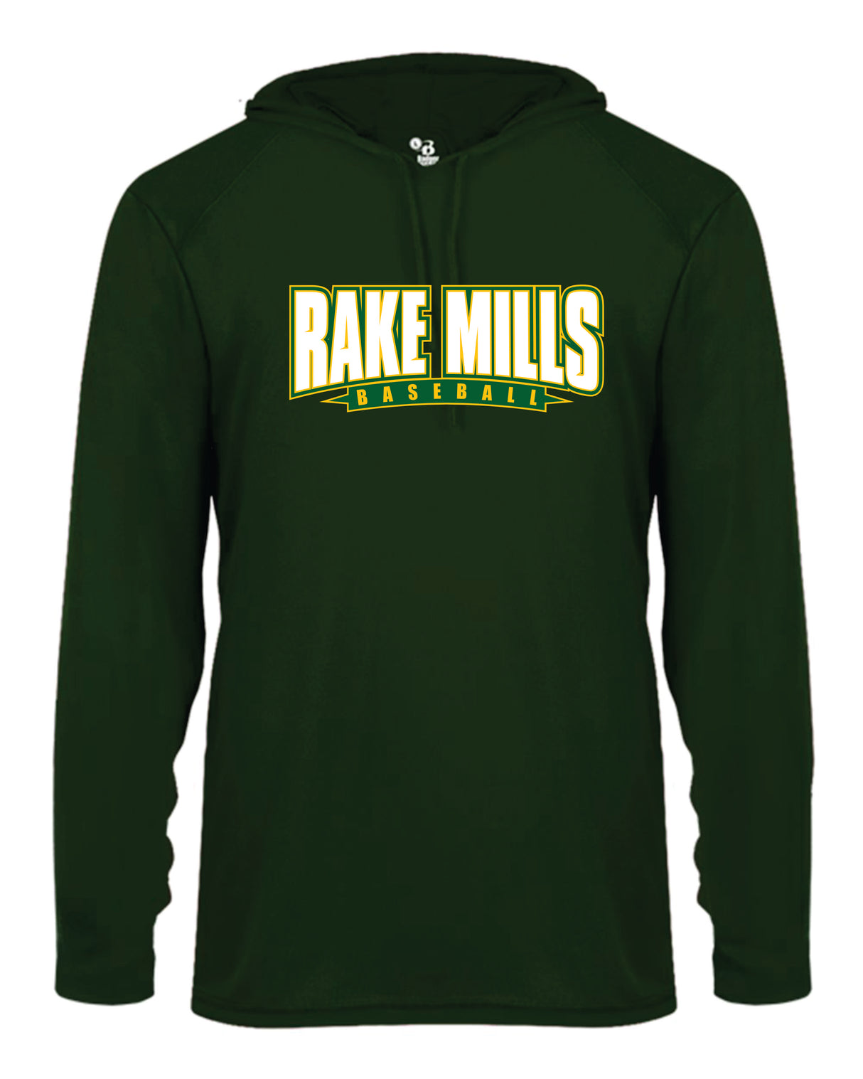 Great Mills Baseball Long Sleeve HOODED  Badger Dri Fit Shirt - RAKE MILLS