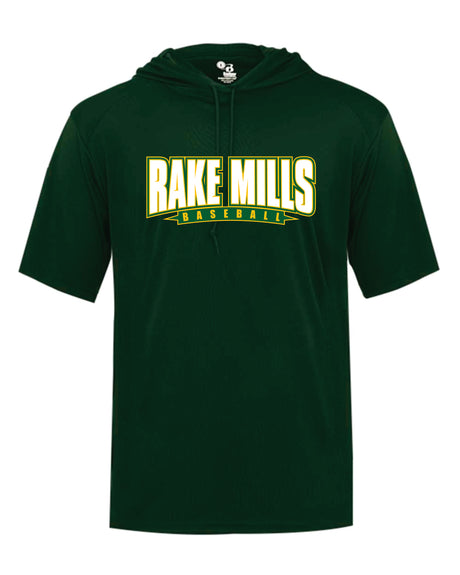 Great Mills Baseball Short Sleeve HOODED Badger Dri Fit T shirt - RAKE MILLS